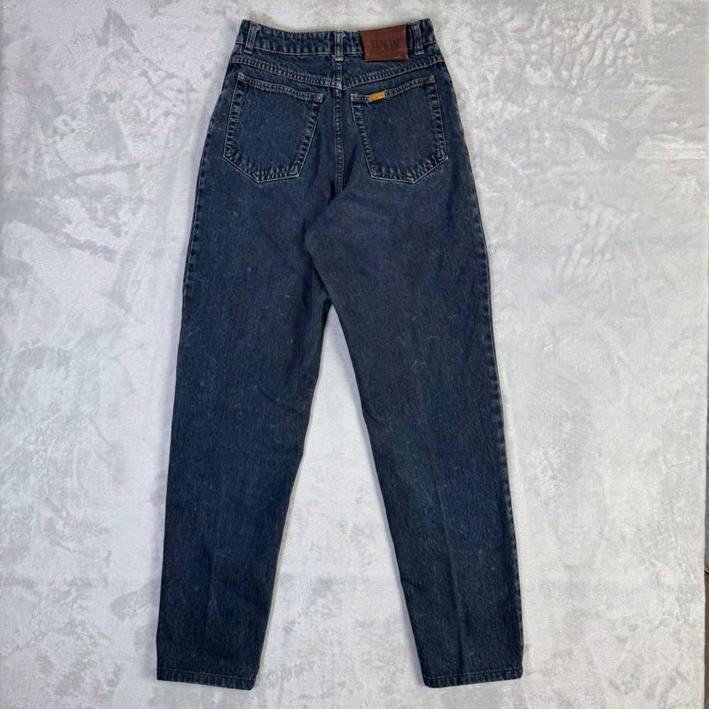 Edwin Jeans Women 29 (measures 24) Black High Rise Tapered Leg Vintage Denim